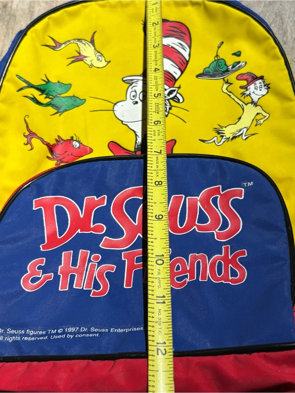 Vintage 1997 Dr Seuss & His Friends Cat in the Hat Backpack Kids 90s